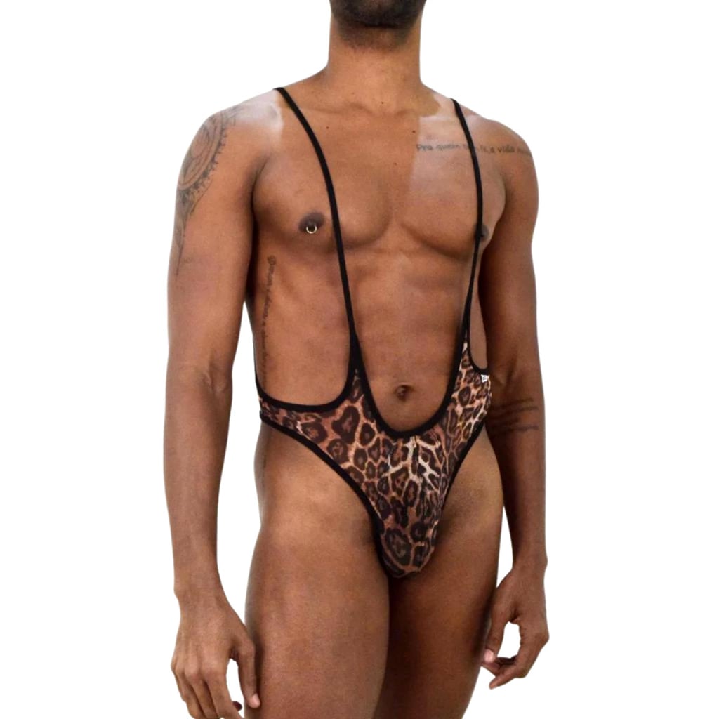 Body Masculino em Tule Transparente com Estampa de Onça Pintada e Regulador - SD Clothing | Tamanho Único - 1