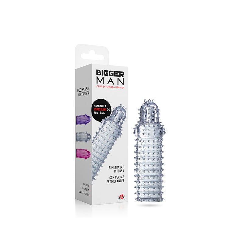 Capa Peniana Extensora com Textura Massageadora por Todo o Corpo - Bigger Man | 14 x 3,5 cm | Disponível em 3 Cores - 5