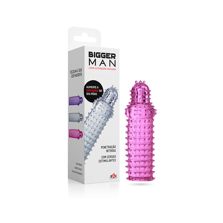 Capa Peniana Extensora com Textura Massageadora por Todo o Corpo - Bigger Man | 14 x 3,5 cm | Disponível em 3 Cores - 3