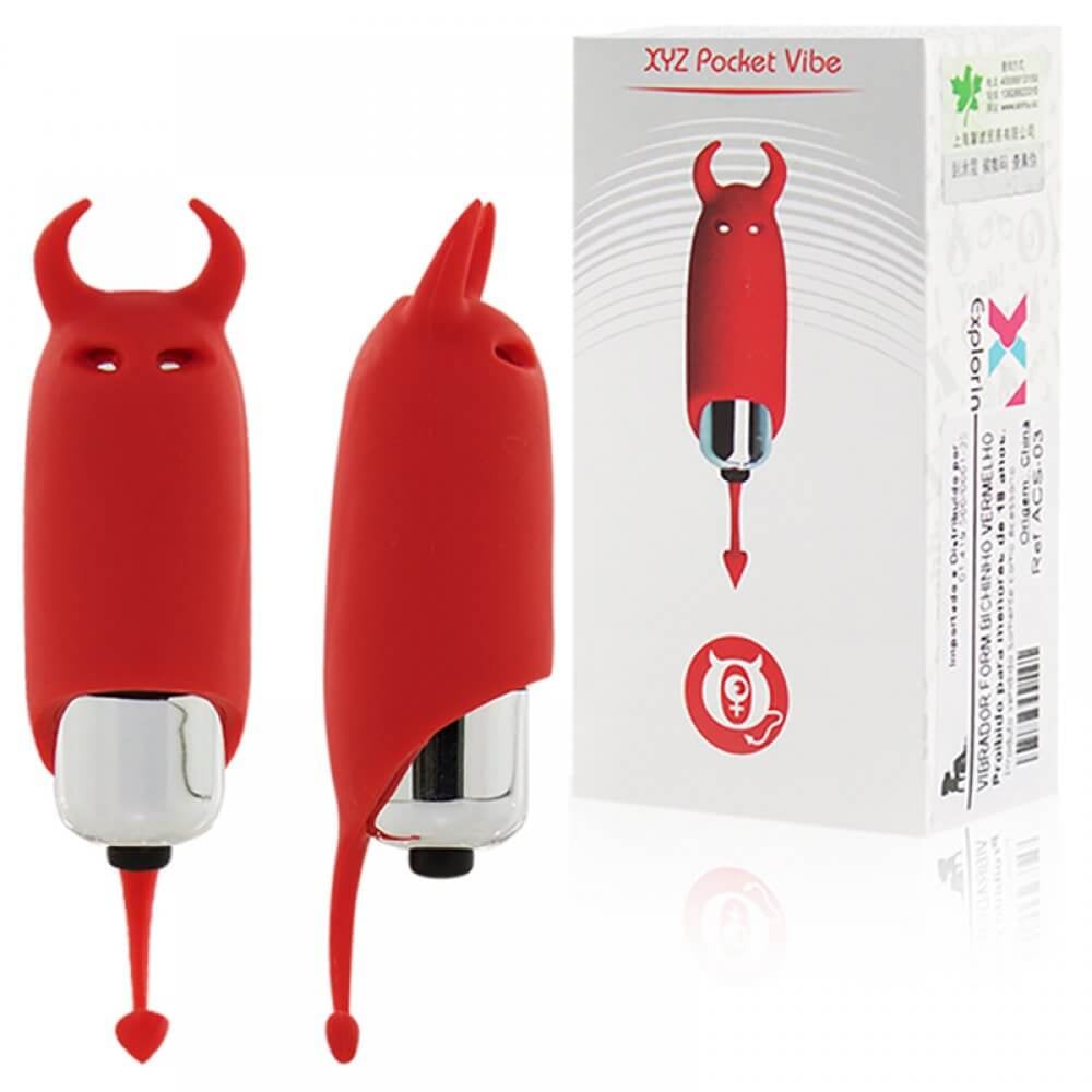 Cápsula Vibratória em Forma de Diabinho com 10 Modos de Vibração e Resistente à Água - XYZ Pocket Vibe | 7,5 x 2,5 cm - 1