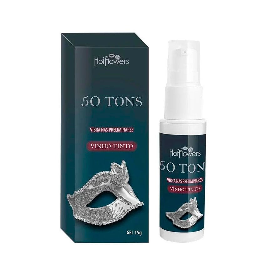Gel Vibrador com Sabor de Vinho Tinto - Hot Flowers 50 Tons | 15 g - 1