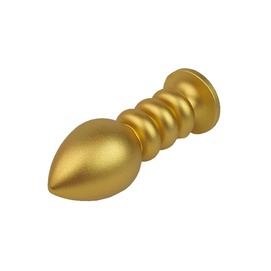 Plug Anal "P" no Formato Escalonado, Dourado e Fosco com Detalhe de Joia - Lust Metal Anal Screw | 7,7 x 2,8 cm | Disponível em 10 Cores - 3