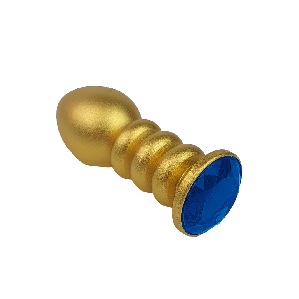 Plug Anal "P" no Formato Escalonado, Dourado e Fosco com Detalhe de Joia - Lust Metal Anal Screw | 7,7 x 2,8 cm | Disponível em 10 Cores - 7