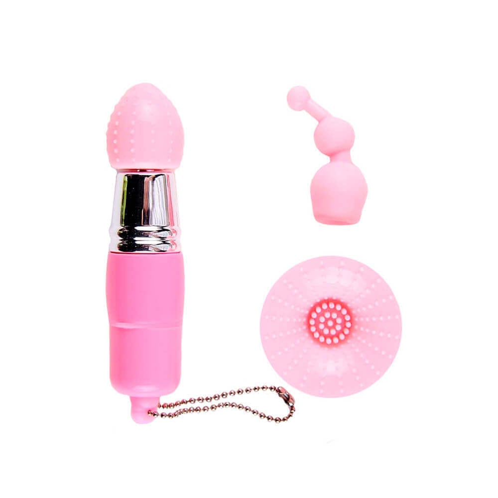 Mini Vibrador em Forma de Chaveiro com 3 Estimuladores Removíveis e Vibração Única - Jun Vibrating Joy | Disponível em 2 Cores - 2