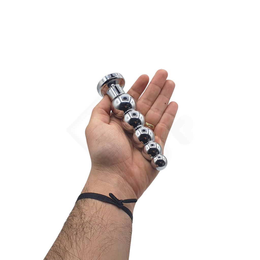 Plug Anal Cromado Escalonado em Alumínio com Joia na Base - Vip Mix | 12,3 x 3,3 cm | Disponível em 3 Cores - 3