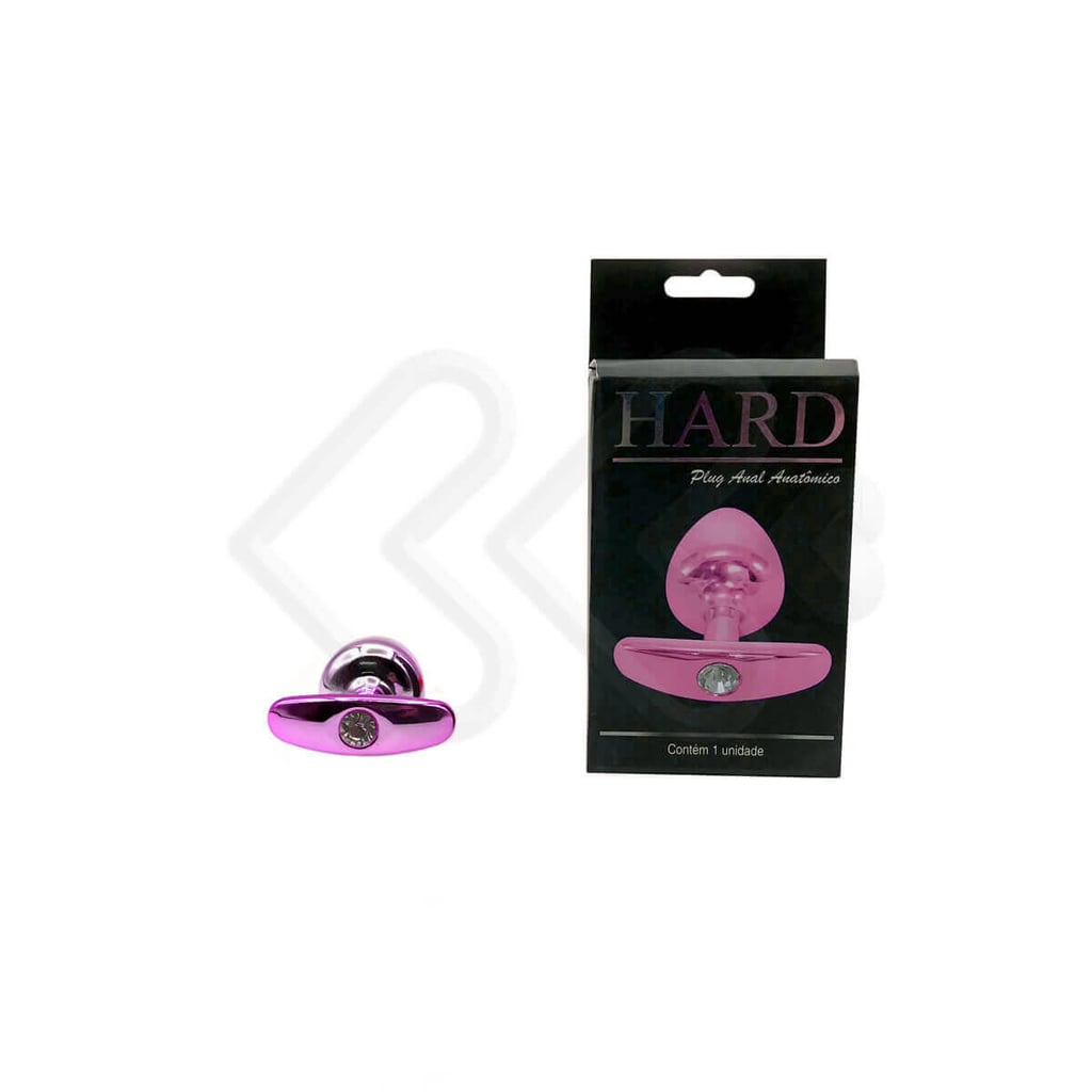 Plug Anal "M" Cônico em Metal com Joia e Base Removível - Hard - 6,8 x 3,2 cm | Disponível em 7 Cores - 1