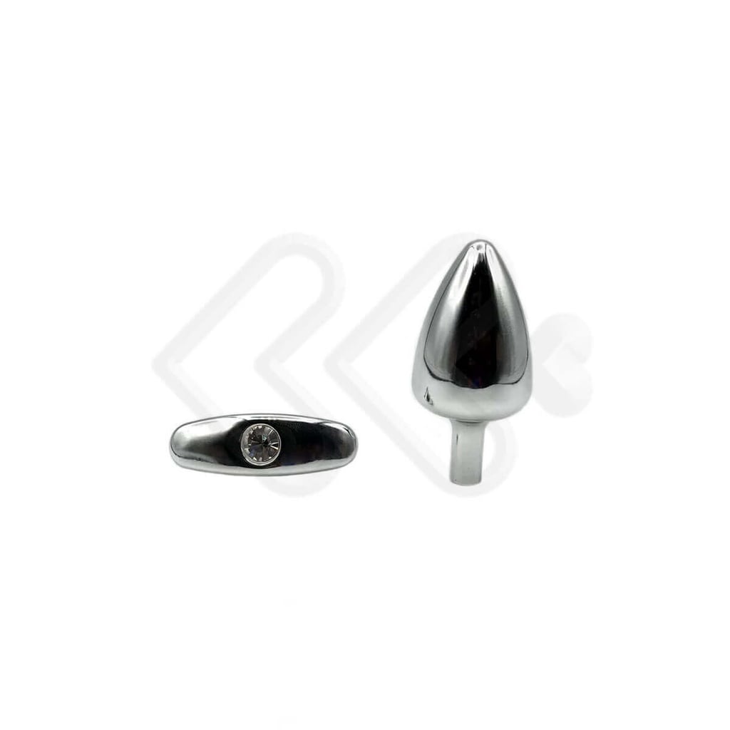 Plug Anal "M" Cônico em Metal com Joia e Base Removível - Hard - 6,8 x 3,2 cm | Disponível em 7 Cores - 7