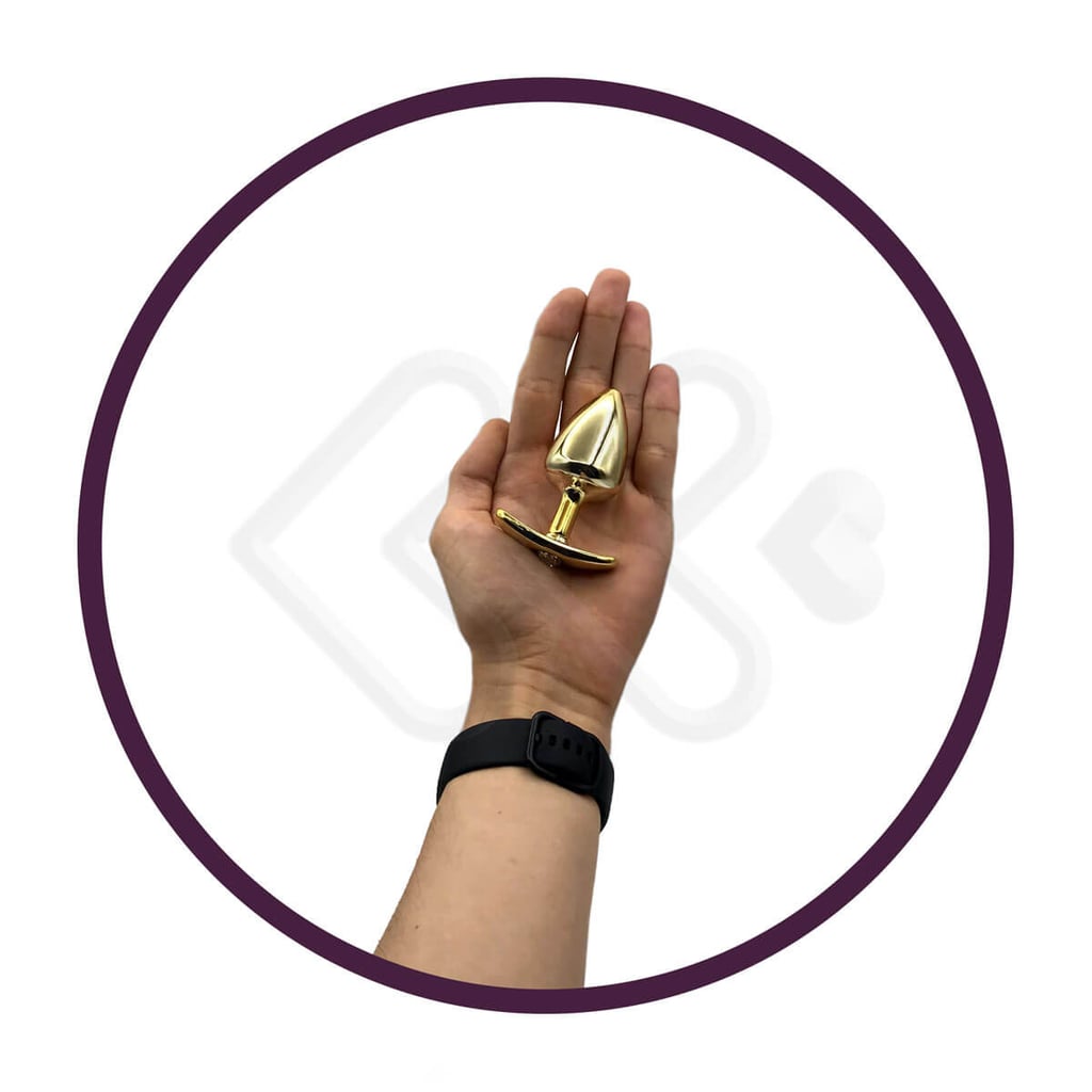 Plug Anal "M" Cônico em Metal com Joia e Base Removível - Hard - 6,8 x 3,2 cm | Disponível em 7 Cores - 28