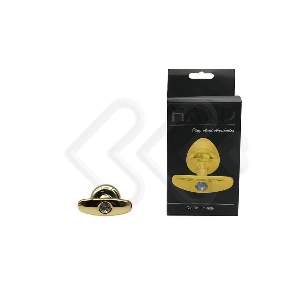 Plug Anal "M" Cônico em Metal com Joia e Base Removível - Hard - 6,8 x 3,2 cm | Disponível em 7 Cores - 25