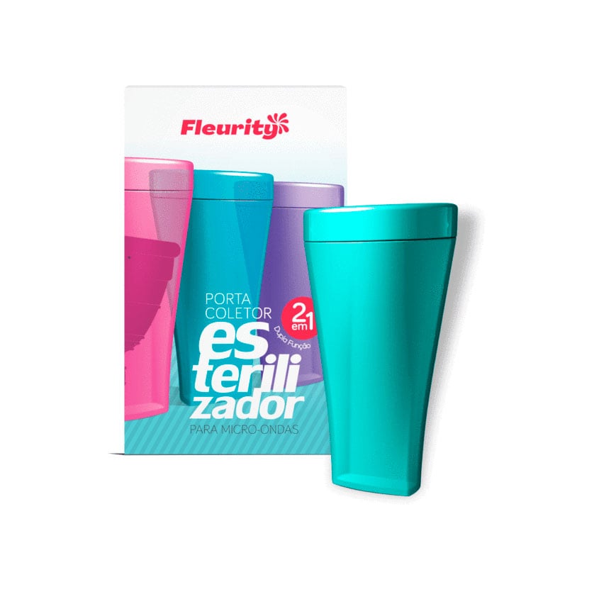 Porta Esterilizador para Coletor Menstrual - Fleurity | Cor: Verde Tiffany - 1