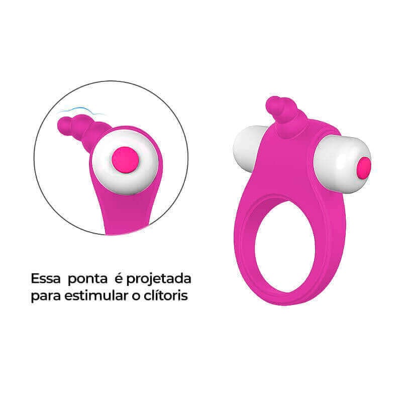 S-Hande Duet - Anel Peniano com Estimulador de Clitóris e Vibração Única e Potente | Cor: Rosa - 2