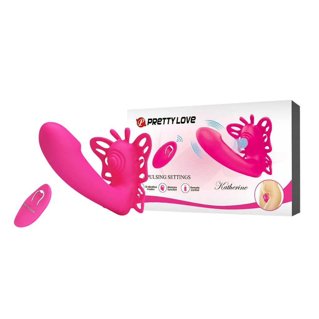 Vibrador de Ponto G em Forma de Borboleta com Estimulador de Clitóris, 12 Modos de Vibração, 4 Pulsações e Controle Remoto sem Fio - Pretty Love Katherine | 8 x 2,5 cm - 1